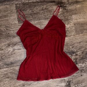 Elegant Red Lace Camisole